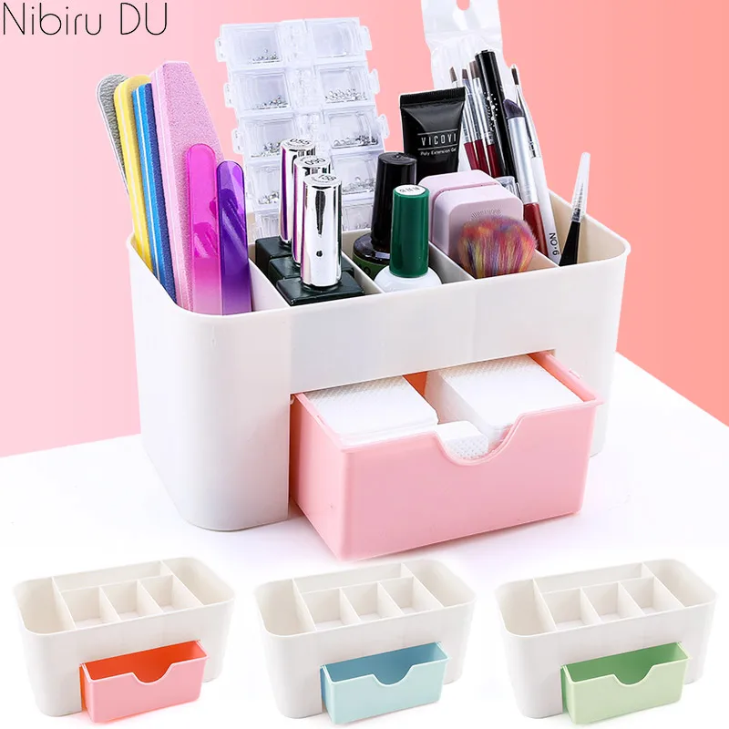 Nail Tools Acrylic Organizer Empty Box Nail Polish Files Brushes Holder