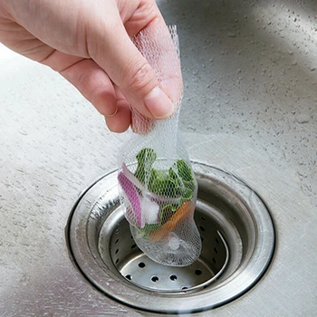 

100 Pack White Kitchen Sink Filter Vegetable Floor Strainer Drain Residue Filter Sink Dual Use Anti-blocking Bag Filter
