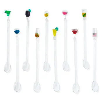 

10Pcs/set Cute Cocktail Drink Mixer Bar Puddler Muddler Stirring Mixing sticks Ladle Stirrer Swizzle Sticks 23 cm
