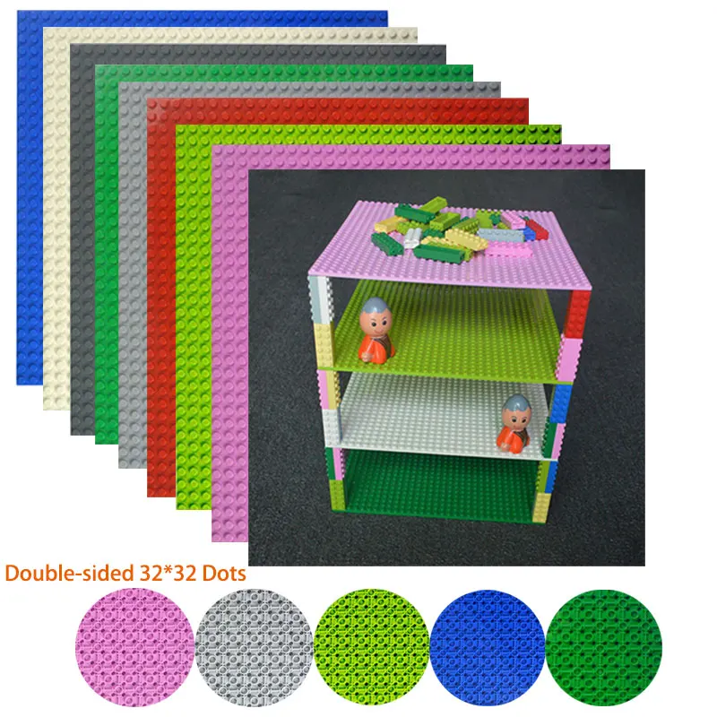 Building Blocks 32*32 Dots Double sided Baseplates Bricks DIY Colorful Pillars Base Plate Compatible All Brands small Blocks