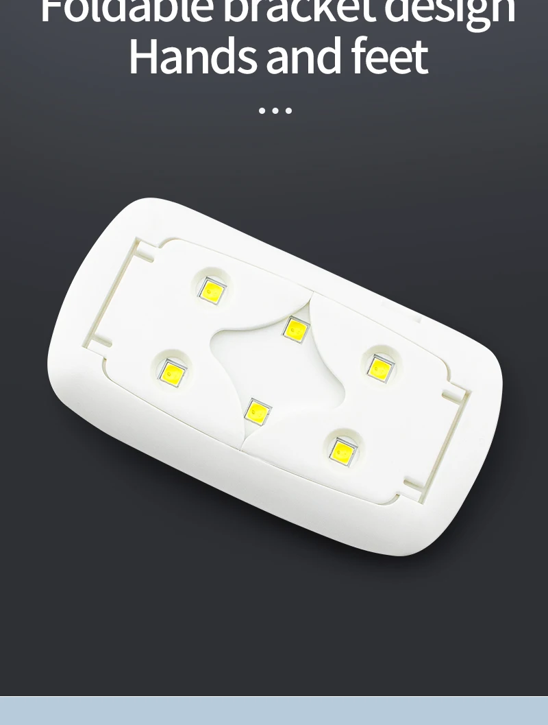 Máquina de Secador de Unhas sem Fio 6w Branco Mini Lâmpada Portátil Unha Ferramenta Arte Cabo Usb Único Dedo Recarregável uv Led 6 Secadores de unhas