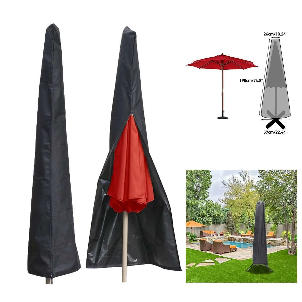 Зонт-навес для патио дождевик защитный тент от солнца сарай сумка на молнии