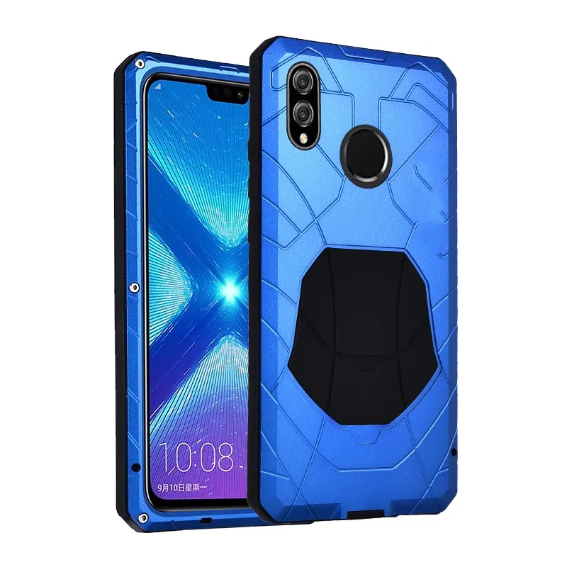 Imatch для samsung Galaxy A50 A70 A80 A90 чехол для телефона твердый алюминиевый металлический чехол из закаленного стекла сверхпрочный противоударный - Цвет: Blue