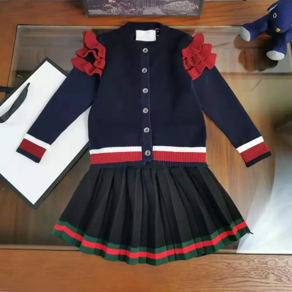Luxury Brand Design Girls childrens Sets fashion the newest style Purplish blue 3-7t | Детская одежда и обувь