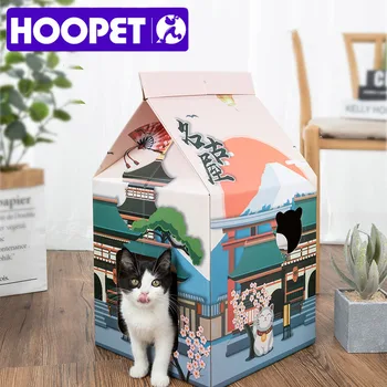 

HOOPET Cat House Milk Box Cat House Cat Carton Nest Cat Scratch Board Grinder Claw Wear-Resistant Supplies Pet Cat Sleep Play