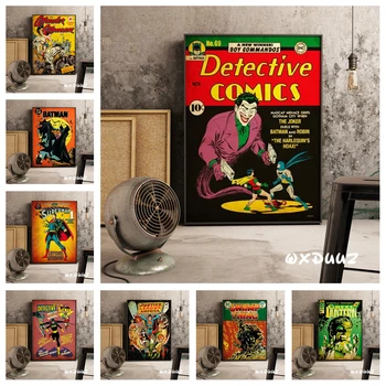 

Home wall art decoration retro style DC comics classic cover poster batman joker hight quality canvas painting Nursery Kids Room