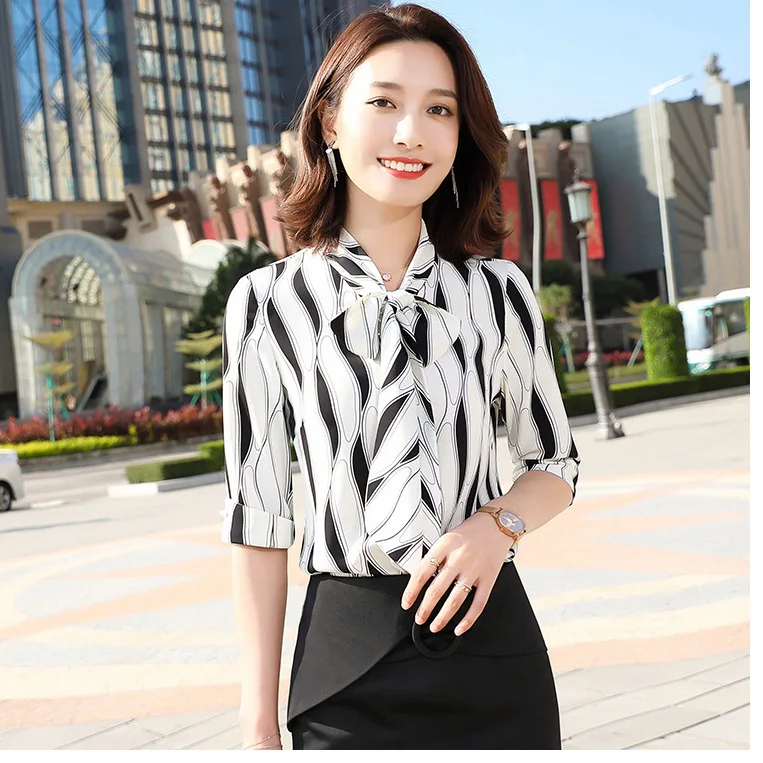 

Shirt Women's Sense of Design Non-mainstream Korean-style Casual Elegant 2020 Spring Shirt Versitile Fashion Lace-up WOMEN'S Top
