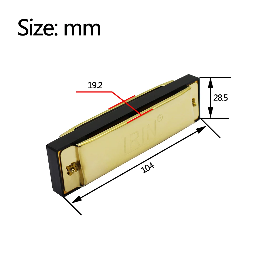 IRIN губная гармоника 10 отверстий 20 Тон Ключ C Блюз Джаз рок духовой музыкальный инструмент диатоническая арфа серебро/золото цвет
