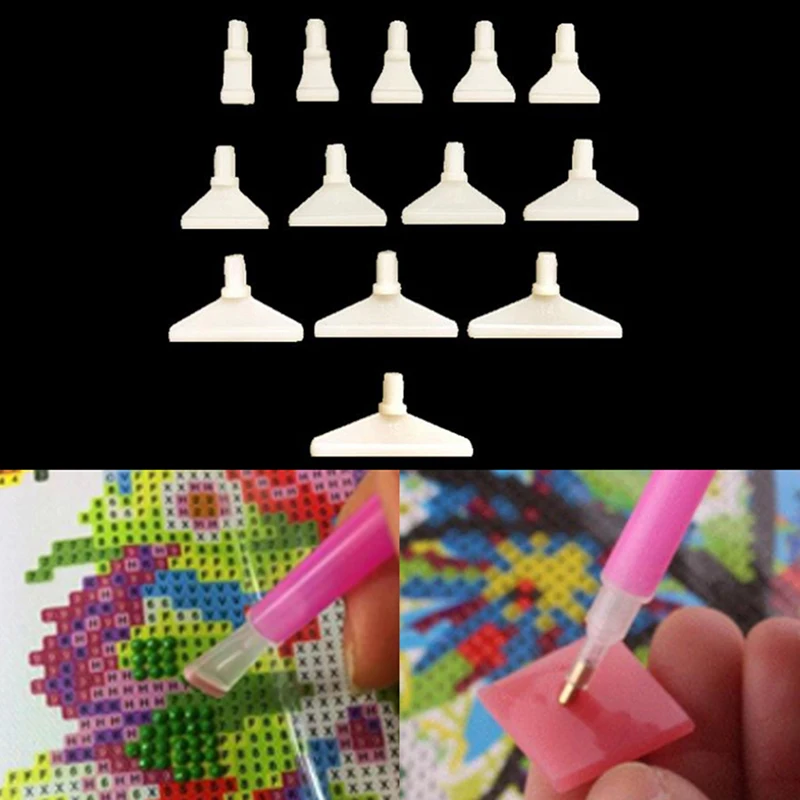 

13Pcs Replacement Embroidery Point Drill Pen Heads For 5D Diamond Painting Cross Stitch Fixing Quick Tool DIY Crafts Supplies
