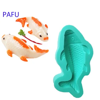 

pafu Home Baking Supplies Koi Fondant Cake Silicone Mold Baking DIY Carp Goldfish Chocolate Cake Mold Jelly Fondant Tool