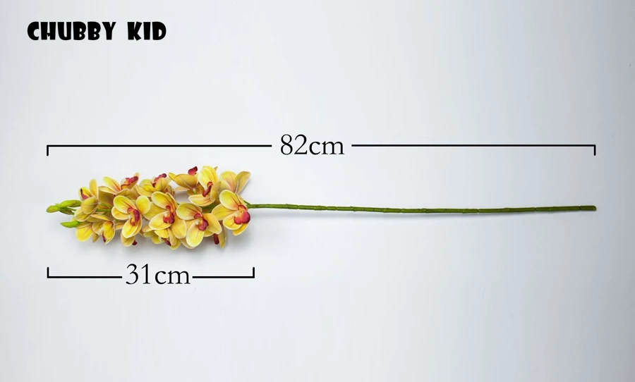 3D настоящий сенсорный Искусственный Faber Cymbidium большой Ручной войлок орхидеи Цветы Свадебные Декоративные орхидеи 6 шт