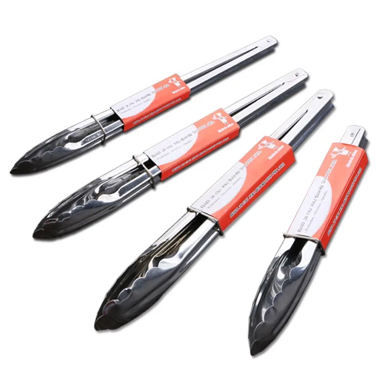 

Kitchen Tongs Stainless Steel Food Tong Non-stick 9/12/14/16 Inch Bread Cliper for Kitchen Outdoor BBQ Accessories