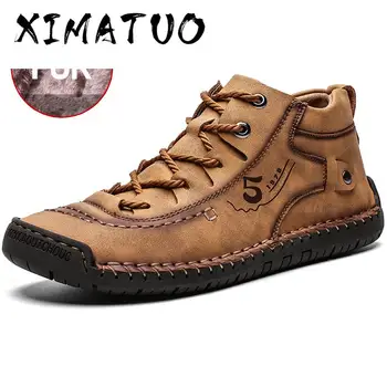 

New Comfortable Men's Leather Shoes hand-stitched high quality Men's Shoes Fashion Outdoor Shoes Men Big Size 39-48