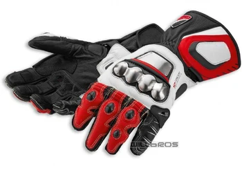 

New Arrival!Motorbike Leather Gloves Street Moto Race Motorcycle White Red Black Gloves