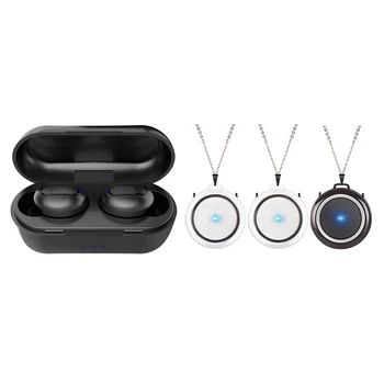

HOT-1 pair V1 TWS Bluetooth 5.0 Headphones Sports Earphones with Microphone & 3pcs Necklace Air Purifiers, Portable