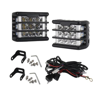 

For Jeep Truck Atv Suv 4 Inch Led Pod Lights Cube Work Light with Amber Turn Signal Side Light Led