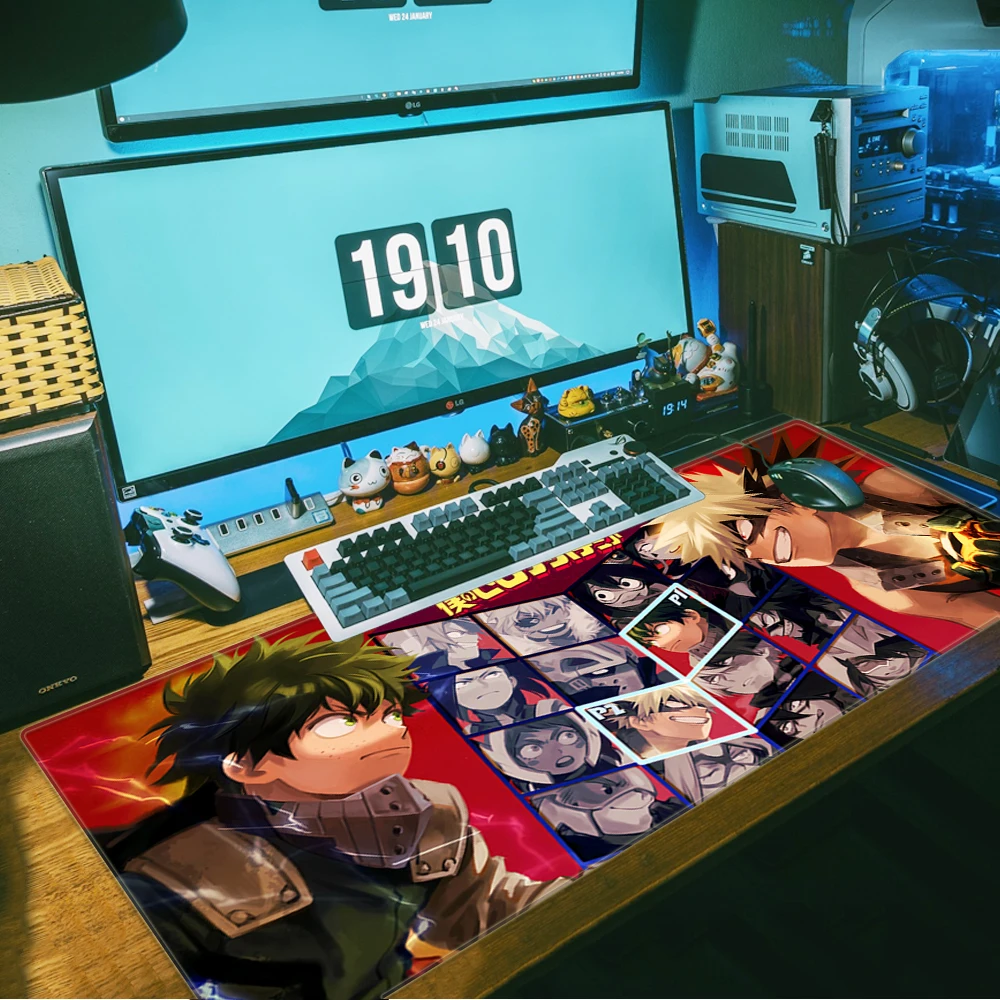 

My Hero Academia Rubber Mouse Durable Desktop Mousepad Computer Gaming Mousepad Anti-slip Natural Rubber with Locking Edge