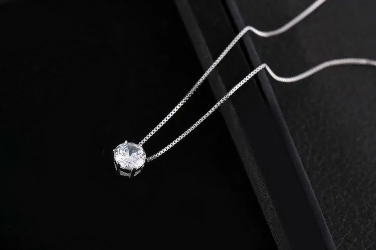 2019 New Drop Shipping 925 Sterling Silver Necklaces Crystal Zirconia Pendants&necklaces Jewelry Collar Colar De Plata