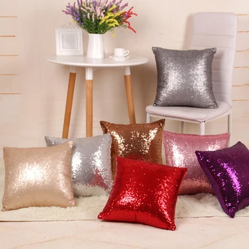 

Cushion Cover with Sequins Super Shining Reversible Color Changing Pillow Cover 40x40cm Home Car Sofa Decoration