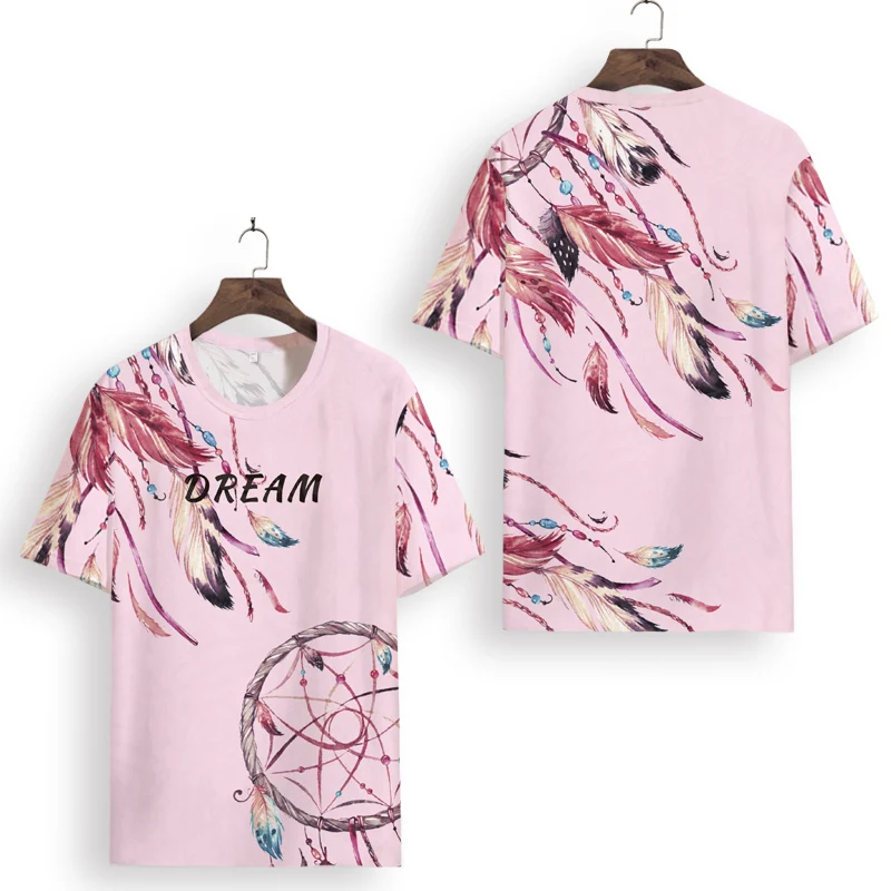 

New Men's Summer 3D Printing Short-Sleeved Large Size Pink Ice Silk Round Neck Top All-Match Simple And Comfortable T-Shirt Soft