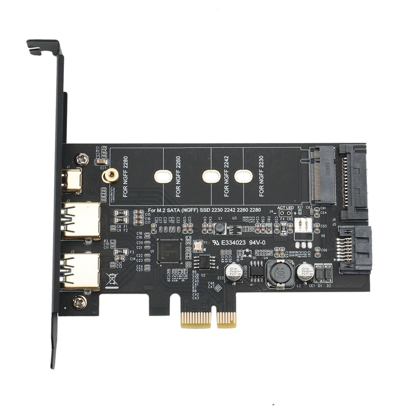 Двойной USB 3 0 1 порт Type-C M.2 PCIe адаптер M2 SSD SATA B Ключ к PCI-E 2280 преобразовательной карте