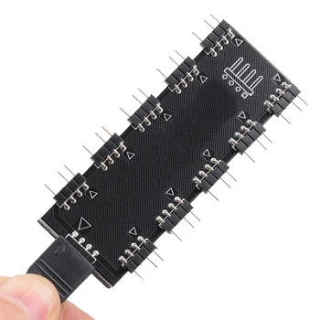 

10 Channel Extension Cable Desktop Computer Controller Motherboard RGB Hub Black Strip Light Fan Splitter Durable For AURA