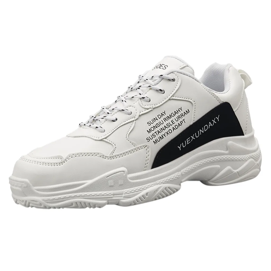 

Autumn Shoes Sports Men White tide Lace-up Shoe Student Board Soft Thick Sole casual Breathable Male Sneakers chaussure homme