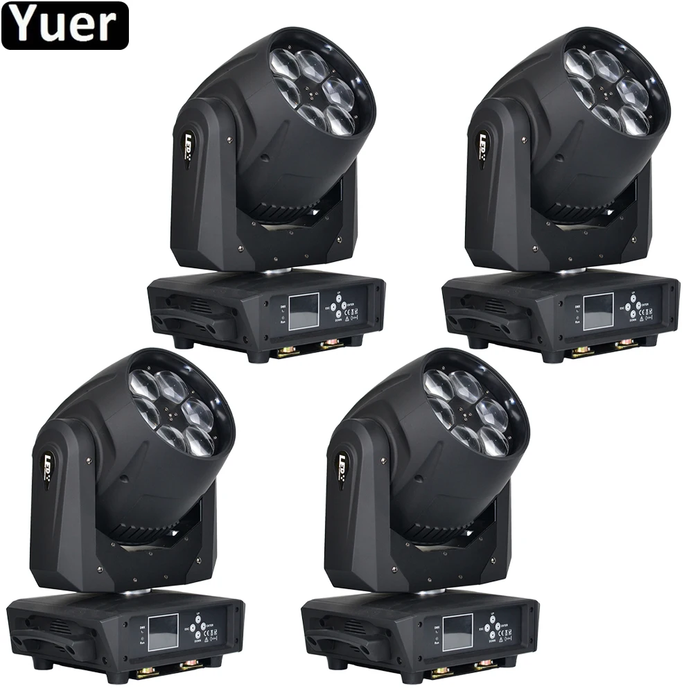 4Pcs/Lot LED 6x40W Wash Beam Zoom Moving Head LED Stage Light RGBW 4IN1 10/17 DMX Channels For Professional DJ Disco Party