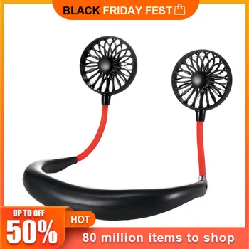 

Mini Portable Fan Neck Fan Neckband USB Rechargeable Small Desk Hand Free Fans handheld Air Cooler Conditioner for Room
