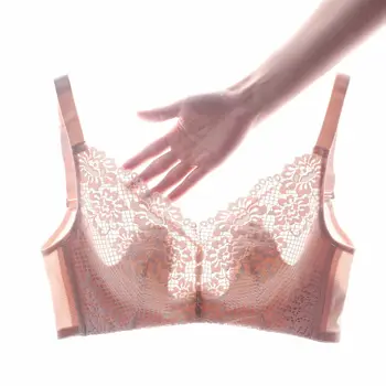 

2020 New Style Sexy Lace Large Size Bra Women's Large Bust Explicit xiao nei yi No Steel Ring Seemless Thin Beauty Back