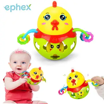 

Animal Chicken Rattle Hand Bell Grasp Soft Plastic Toy Gifts Presents For Baby