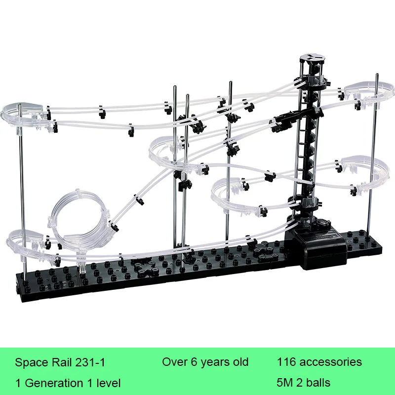 

Space Rail 1 Levels 231-1 Roller Coaster Space Ball Model Building Kits DIY Educational Tunnel Blocks Toy for Children