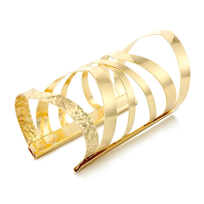 Dayoff 14 Styles European Punk Big Wide Open Bangle Bracelet for Women Men Ajustable Hollow Geometric Cuff Bangle Jewelry B116