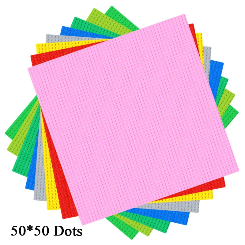 

50*50 Dots Small Brick DIY Building Blocks Big Base Plate 40*40CM Small Bricks Baseplate Construction Toys For Kids Baseplate