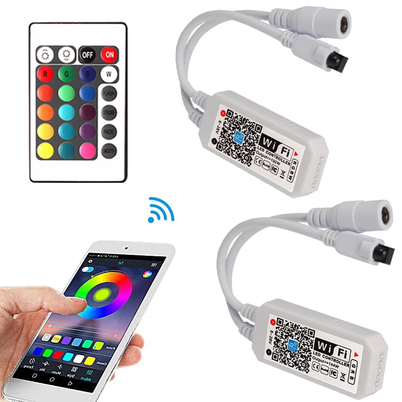 

rgb wifi controller For Amazon Alexa Google Home Android Phone Magic Home RGBW Controller for LED Strip 5050 2835 Remote Control