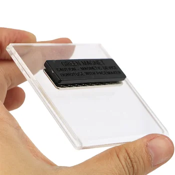 

6x6cm Magnetic Acrylic Label Frame Name Tag Sleeve Id Card Holder Badge For Company Staff Student Display Name Logo
