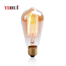 Стеклянные лампы накаливания W-лампа накаливания вольфрамовая нить Эдисона типа E27 AC120V прозрачная