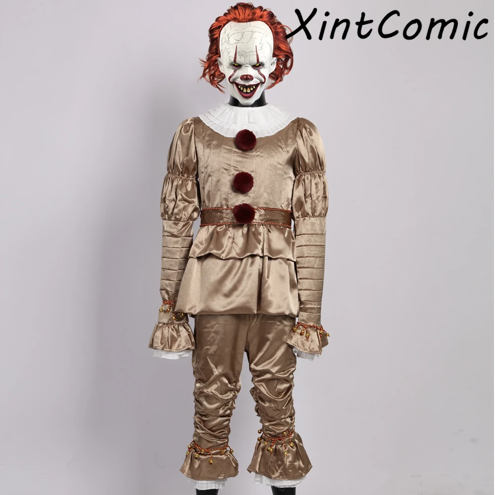 

Joker Pennywise Cosplay Costume Mask Stephen King It Chapter Two 2 Horror Clown Halloween Party Costume Prop 2019 Deluxe