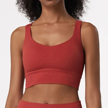

Jodimitty Sexy Cross Straps Gym Sports Bra Women Wireless Sports Fitness Top Padded Push Up Sports Bra Short Top Activewear