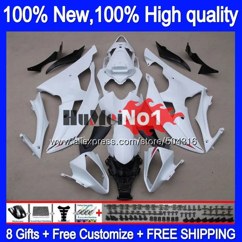 YZF-R6 для YAMAHA YZF R6 YZF-600 YZF 600 R 6 глянец Белый 43MC. 49 YZF600 YZFR6 2008 2013 08 13, 14, 15, 16 лет обтекатели