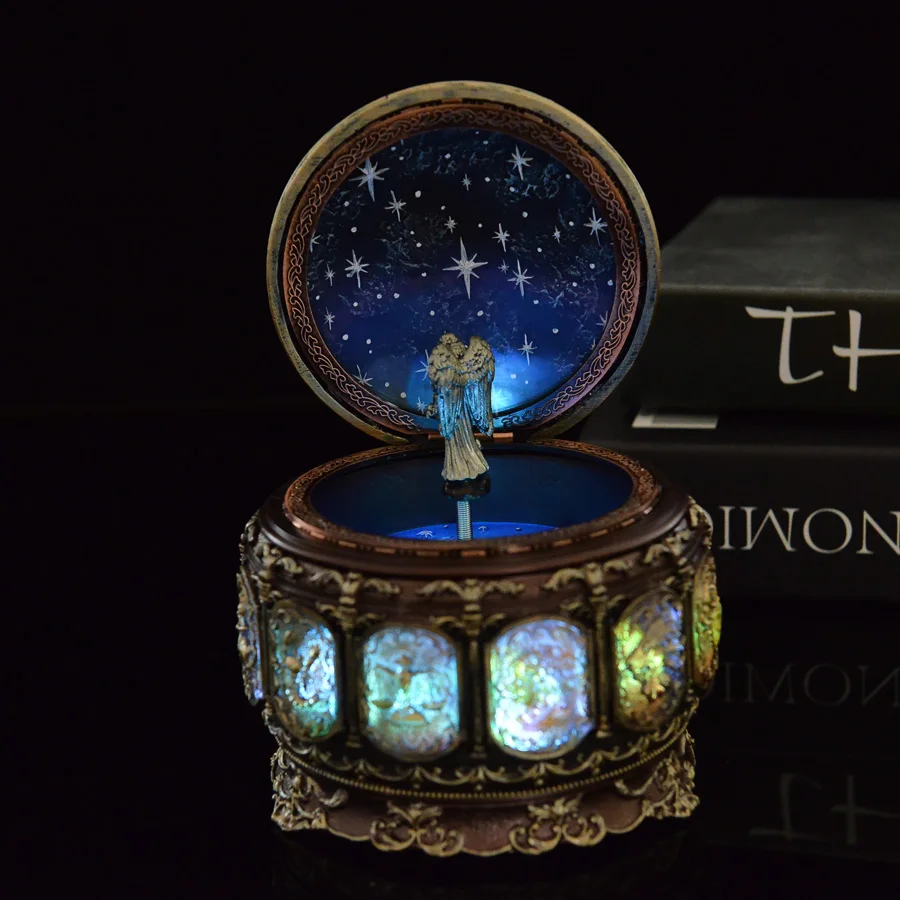 Музыкальная шкатулка бронзовая с 12 знаками Зодиака созвездий|music box|box for girlsretro music