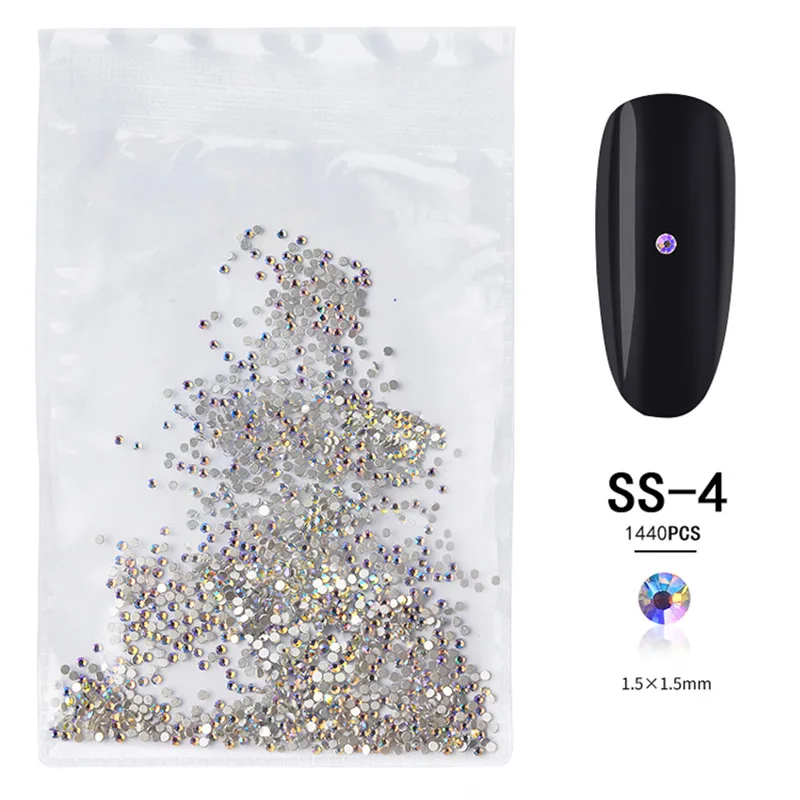 1 упаковка SS3-SS20 горный хрусталь кристалл Ab 3D дизайн ногтей драгоценные камни прозрачный с плоским основанием, не патч алмаз