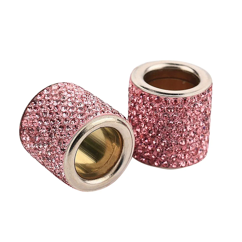 2Pcs collari per poggiatesta per auto anelli per la decorazione d'interni dell'auto anelli Bling con strass cromati accessori per sedili del veicolo