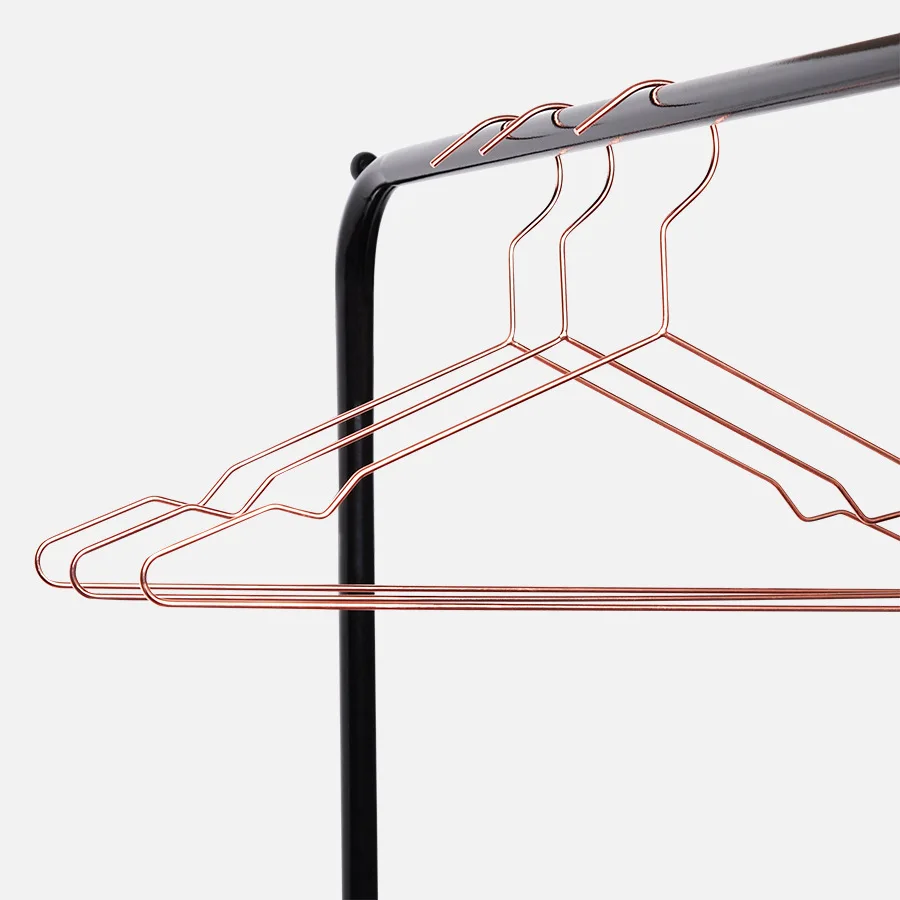 

10PCS Northern Europe INS Rose Gold Clothes Hanger Iron Art Metal Clothes Rack Sub-Copper Home Simple Anti-Slip Hanger