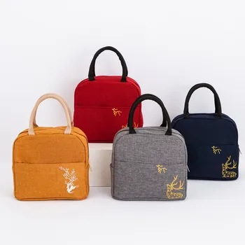 

Fresh Cooler Bags Waterproof Portable Zipper Picnic Bags Thermal Oxford Lunch Bags For Women Convenient Lunch Box Tote Food Bags