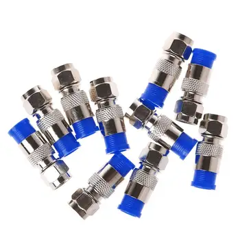 

10Pcs RG6 RG59 F Compression Connectors Coaxial Coax Cable Fitting Tools O-Ring