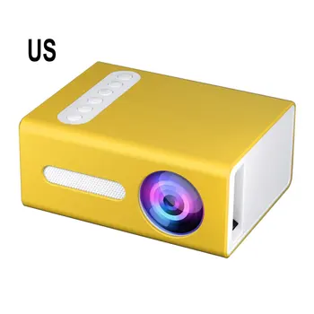 

Yellow T300 Portable Projector High Definition Efficient LED Projector Multi Interface Home Theater Video Projector