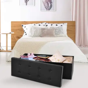 

Multipurpose Storage Box Stool Foldable Sofa Stool Storage Footstool for Clothes Shoes Toys Snacks Magazines Home Organizers
