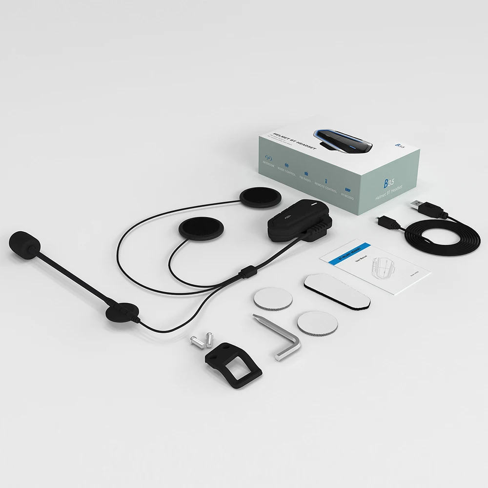 B35 Беспроводные Bluetooth 4,1 EDR наушники для мотоциклетных шлемов водонепроницаемые наушники с низким потреблением наушники с поддержкой fm-радио