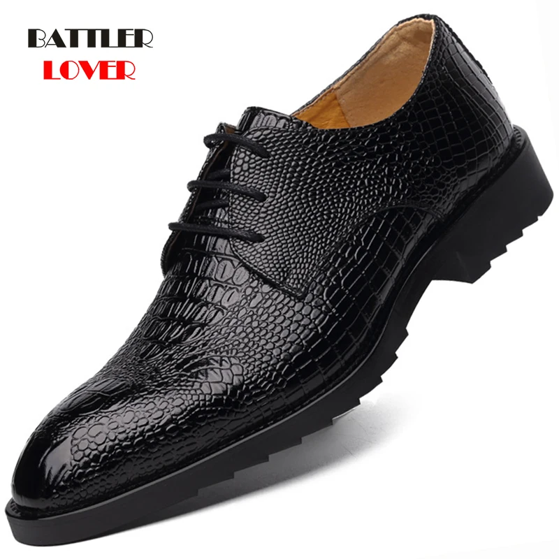 Men Genuine Leather Dress Shoes Autumn Men Business Wedding Shoes Lace Up Mens Formal Shoes Oxfords Shoes For Men Casual Shoe